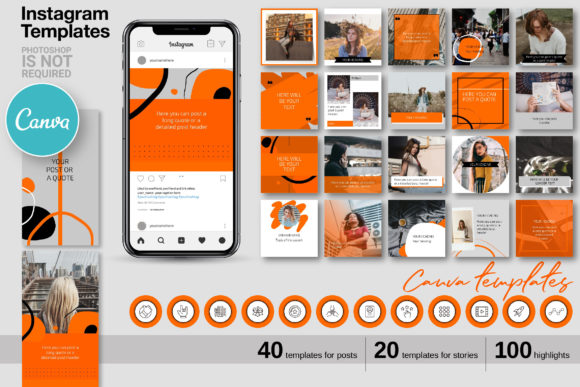 Download Orange CANVA Instagram Template 68 - Premium Resources