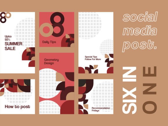 Download 6 Media Social Templates Red Themes V2 - Social templates Collection