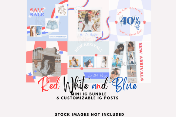 Download Red White and Blue Mini Social Templates - Social templates Collection