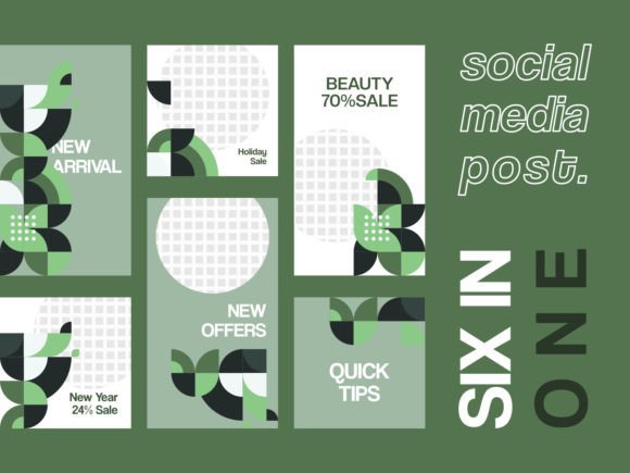 Download 6 Media Social Templates Green Themes V1 - Social templates Collection