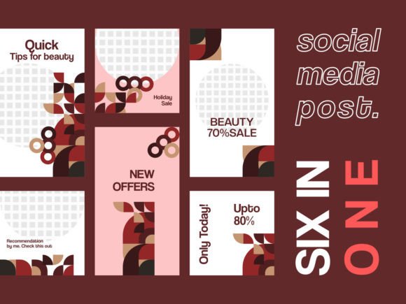 Download 6 Media Social Templates Red Themes V1 - Social templates Collection