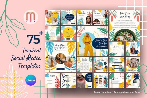 Download Tropical Leaves Canva Instagram Template - Premium Resources