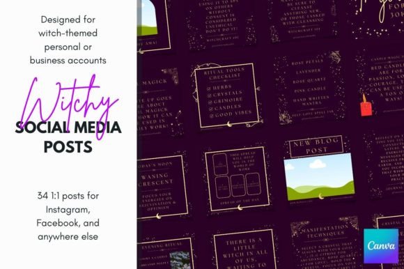 Download Daily Witch Canva Social Templates - Social templates Collection
