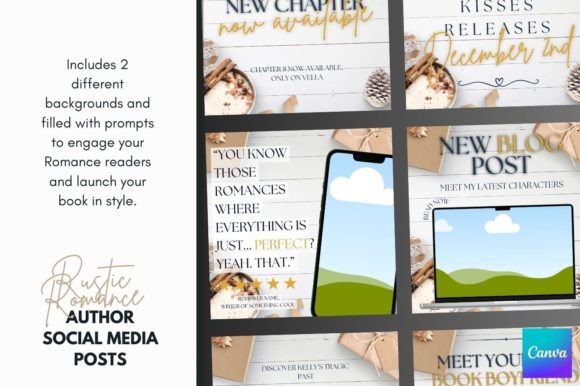 Download Canva Romance Author Social Templates - Social templates Collection